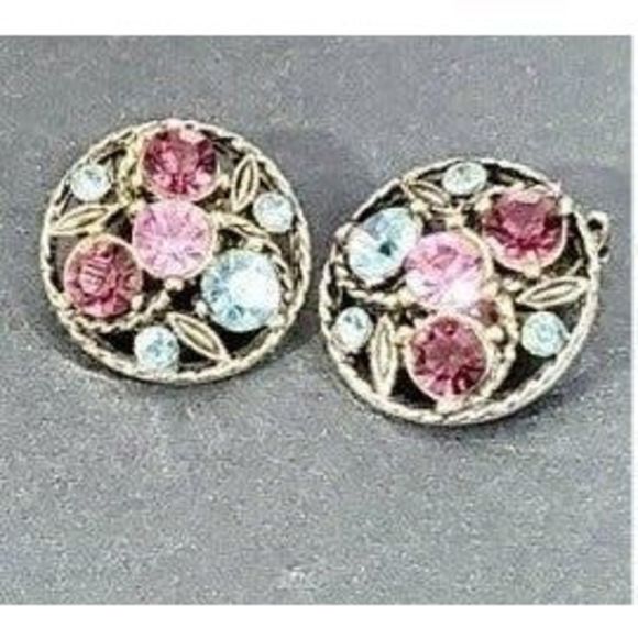 Vintage Round fruit salad clip on earrings - Picture 5 of 7